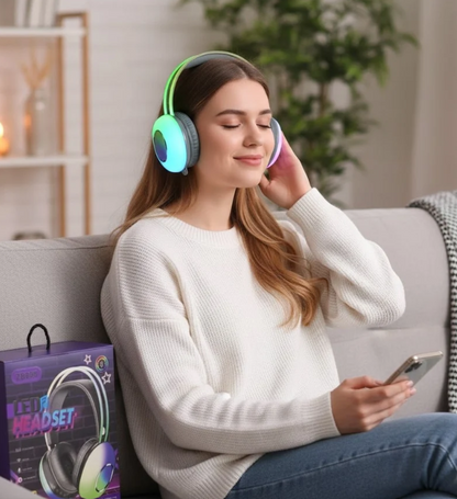 LED Wireless Headphone -Hi-Fi Stereo Sound with RGB Lighting